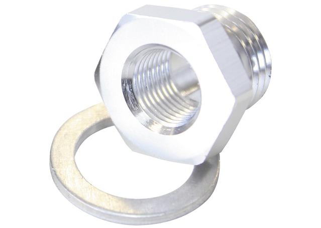 Aeroflow AF912-M18-02S M18X1.5 Pipe Reducer To Female 1/8" Npt Silver