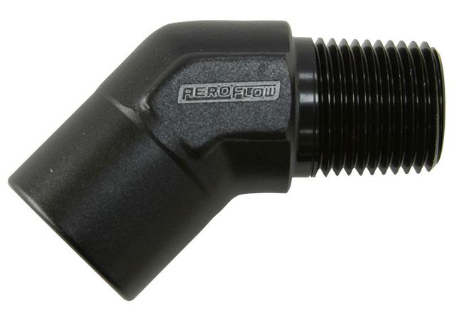 Aeroflow AF915-02BLK 45Deg Female - Male Elbow 1/8 Npt Black
