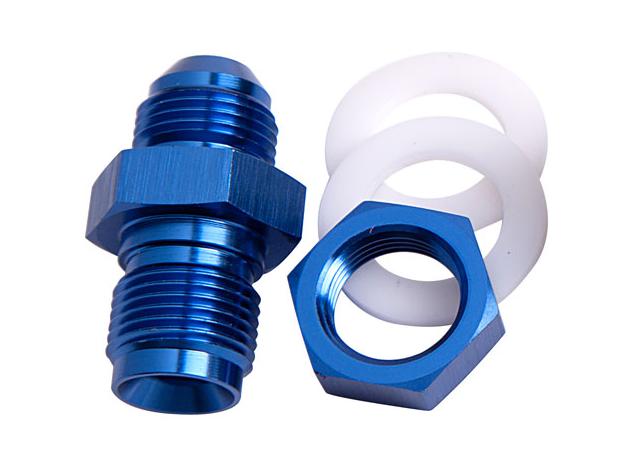 Aeroflow AF921-06 Fuel Cell Fitting -6AN Blue Fuel Cell Bulkhead Fitting