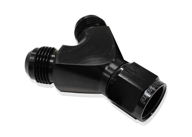 Aeroflow AF931-12-10BLK Y Piece -12 Swivel Nut 2x-10AN Black