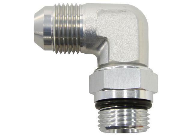 Aeroflow AF949-10S Male -10ORB 90 To -10AN Male Silver Full Swivel