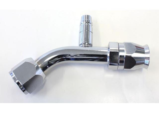 Aeroflow AFFCE-1045B -10 A/C W/Charge Port 45Deg Stainless