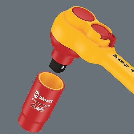 Wera 8007 B Vde Zyklop Ratchet, Insulated, With Switch Lever, With 3/8In Drive WER004966