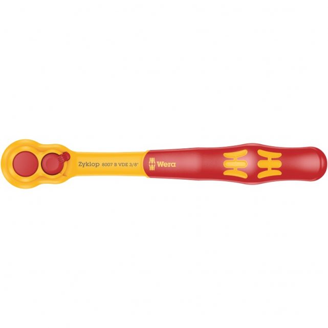 Wera 8007 B Vde Zyklop Ratchet, Insulated, With Switch Lever, With 3/8In Drive WER004966
