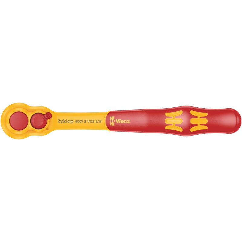 Wera 8007 B Vde Zyklop Ratchet, Insulated, With Switch Lever, With 3/8In Drive WER004966