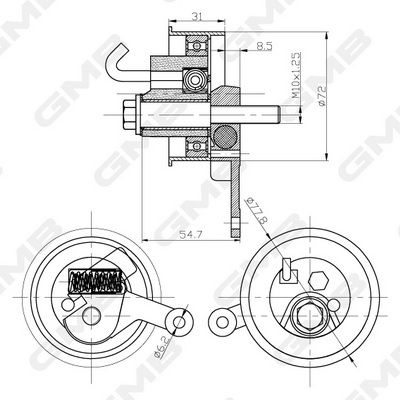 GMB Tensioner Hydraulic Timing Belt GHAT-210