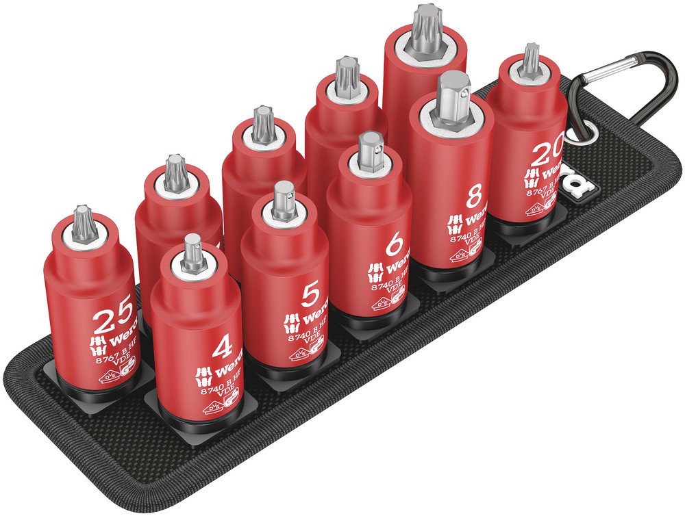 Wera Belt VDE Zyklop Bit Socket Set Torx/Hexagonal w/ Holding Function 3/8" 10 Piece WER004930