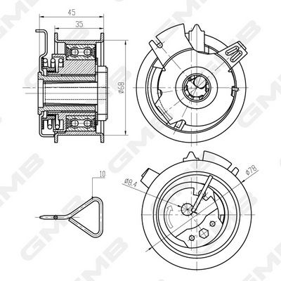 GMB Tensioner Pulley Timing Belt GTB0190