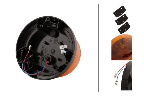 Hella 12/24V RotaLED Compact Rotating Beacon Amber Fixed Mount Sae Class 2 2RL014979001
