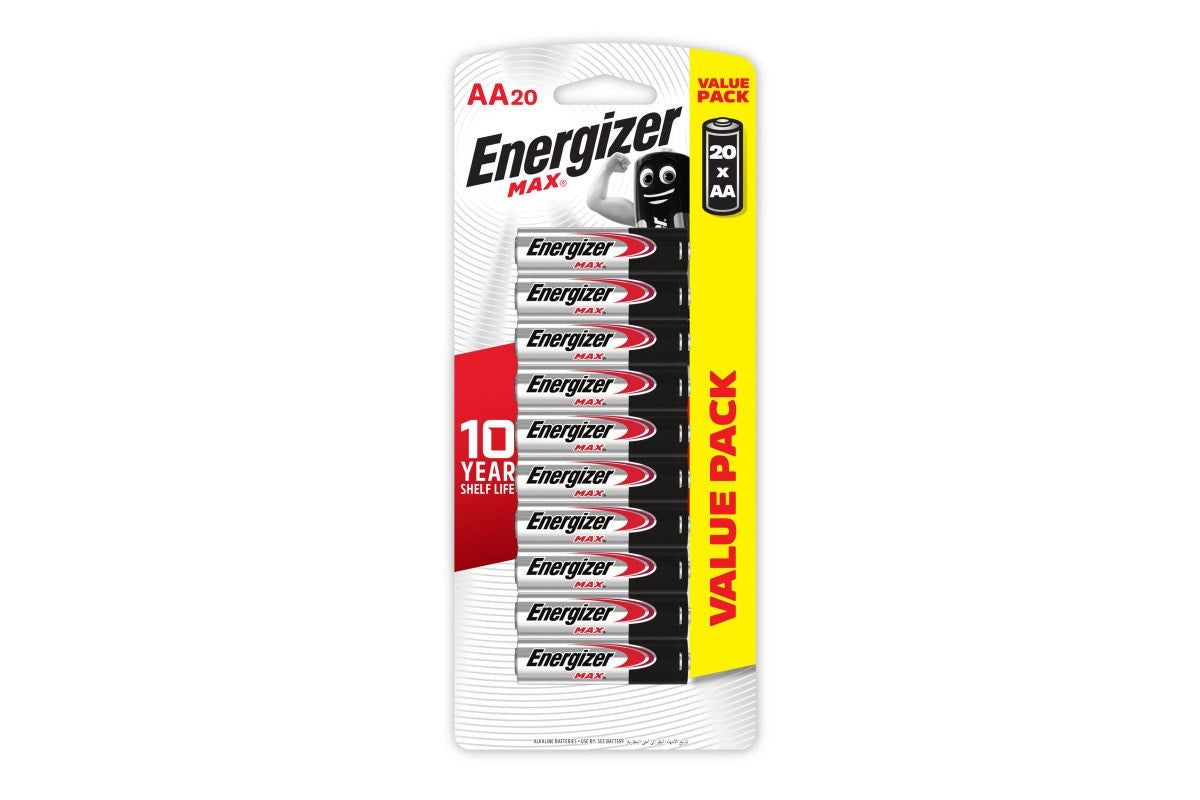 Energizer Max Aa Batteries Pk20 E91HP20TX