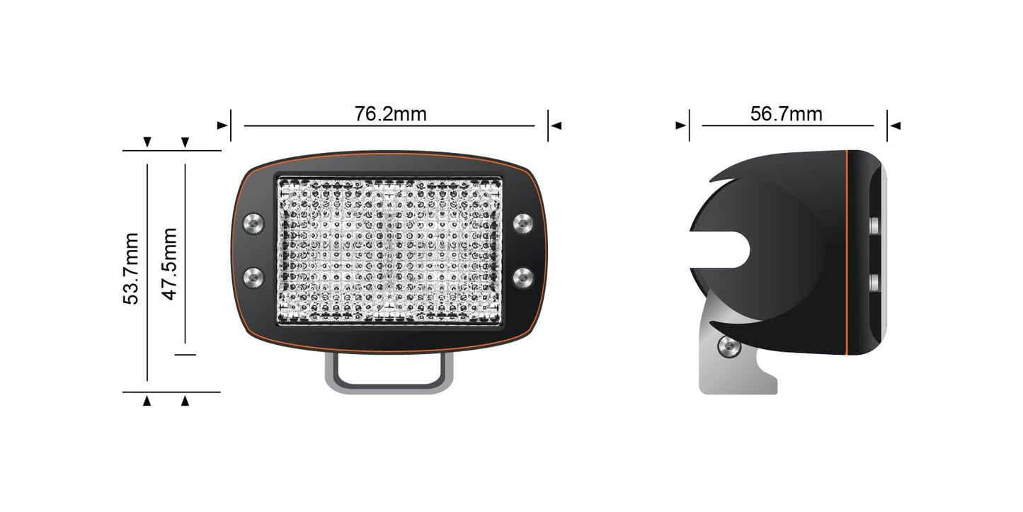 STEDI 10W Mini V2 LED Amber Flood Light 1500K LEDMINI10WAMBER