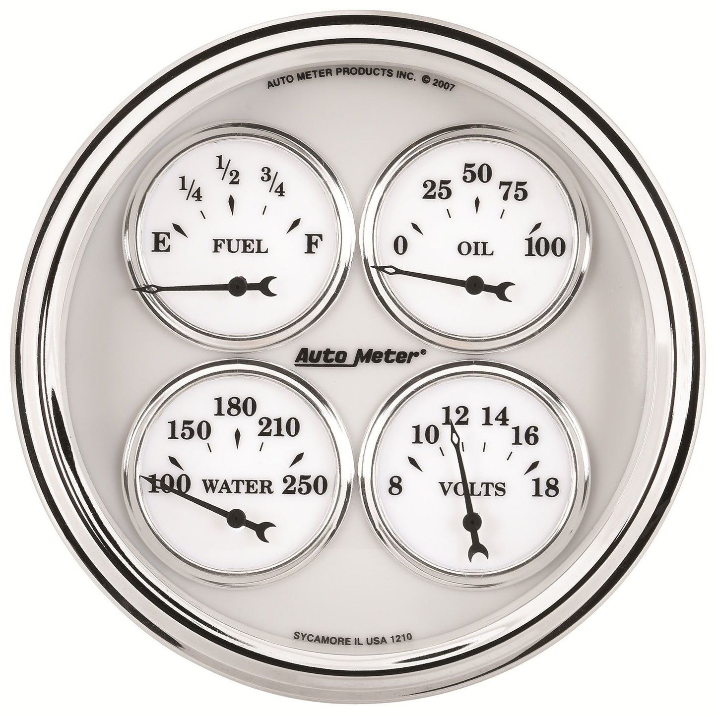 AutoMeter Old Tyme White II 5in Quad AU1210