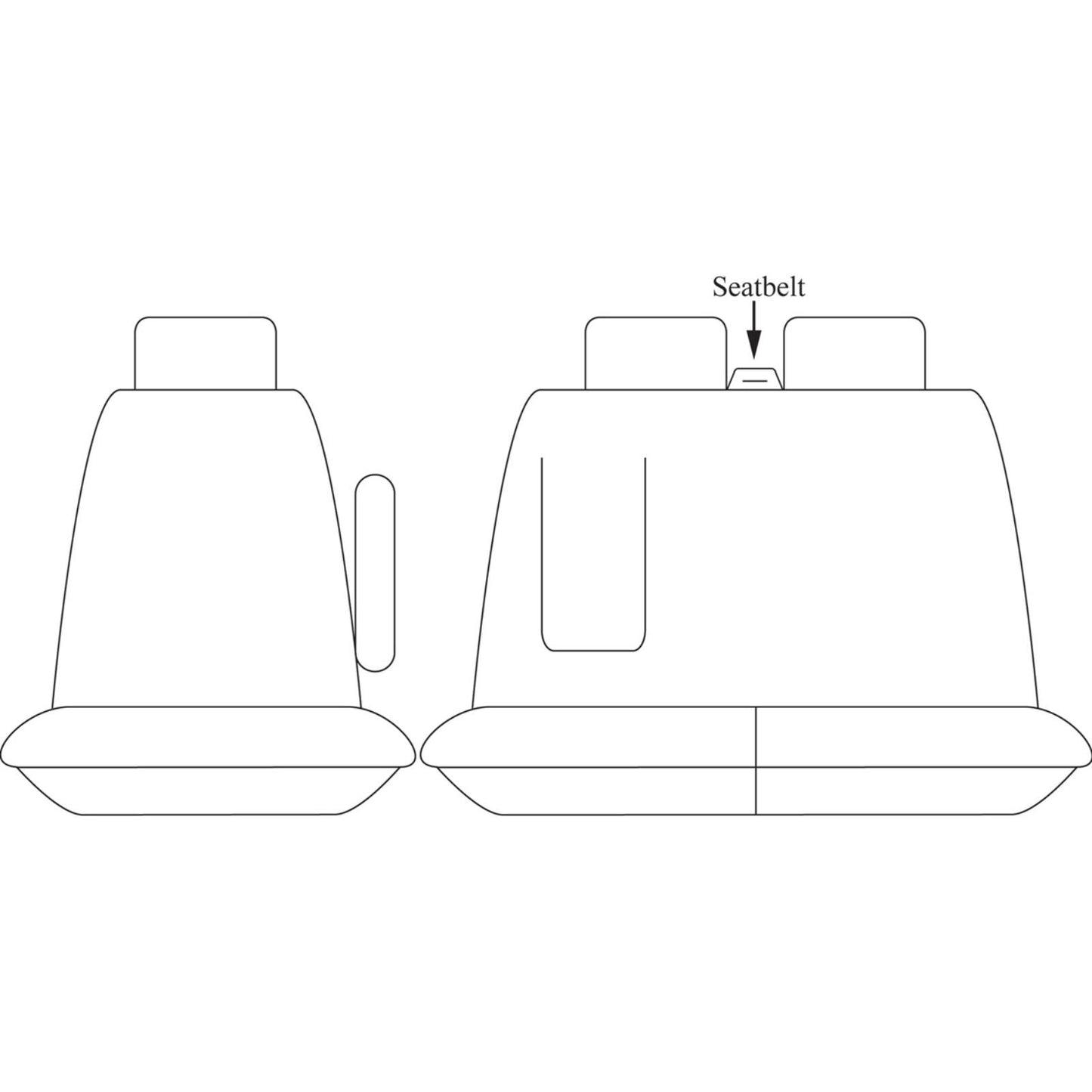 Sperling Getaway Neoprene Front Black - Black Stitch Seat Covers Suits Transit, Transit Custom 2013-On RM1012GBB