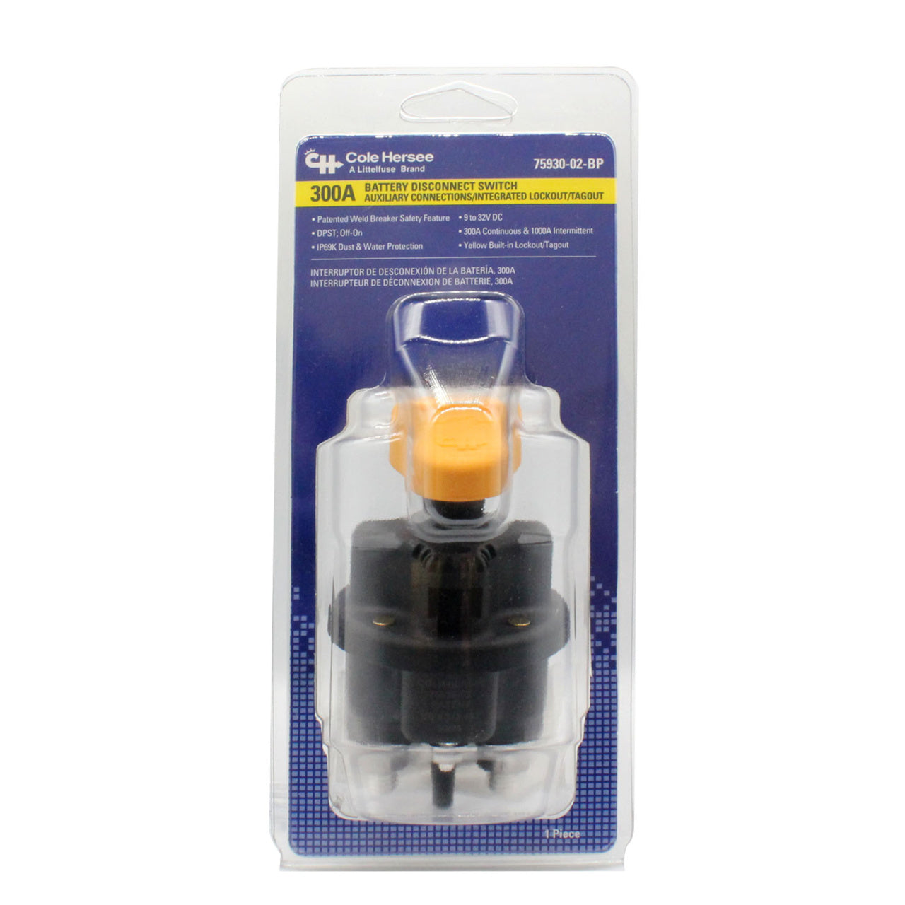 Cole Hersee Battery Master Switch With Lockout Tag - Yellow 75930-02-BL