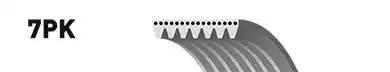 Gates Micro-V Multi Ribbed Drive Belt 7 Rib x 1243mm 7PK1243
