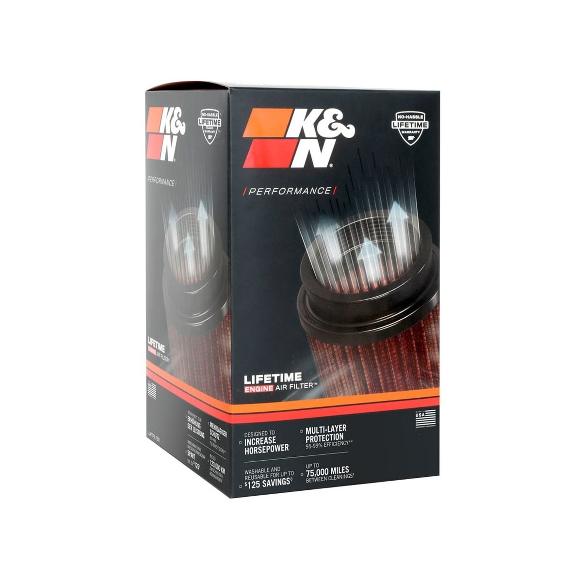 K&N Filters KNRU-1045 Clamp on Air Filter