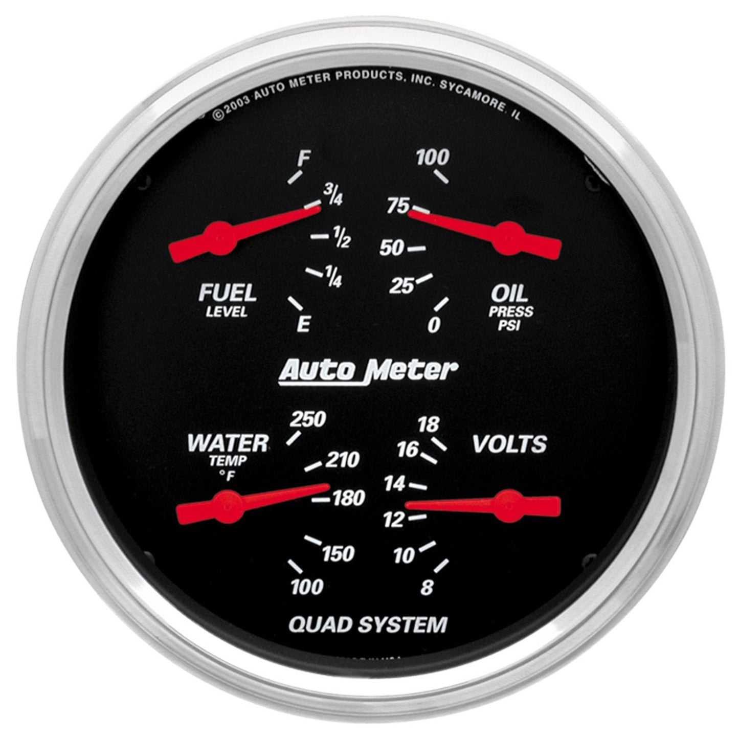 AutoMeter Designer Black 5in Quad Gauge AU1410