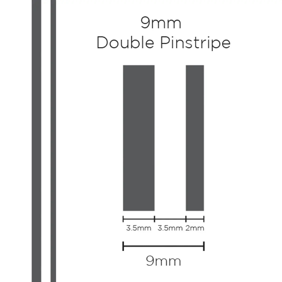 SAAS Pinstripe Double Charcoal 9mm x 10m