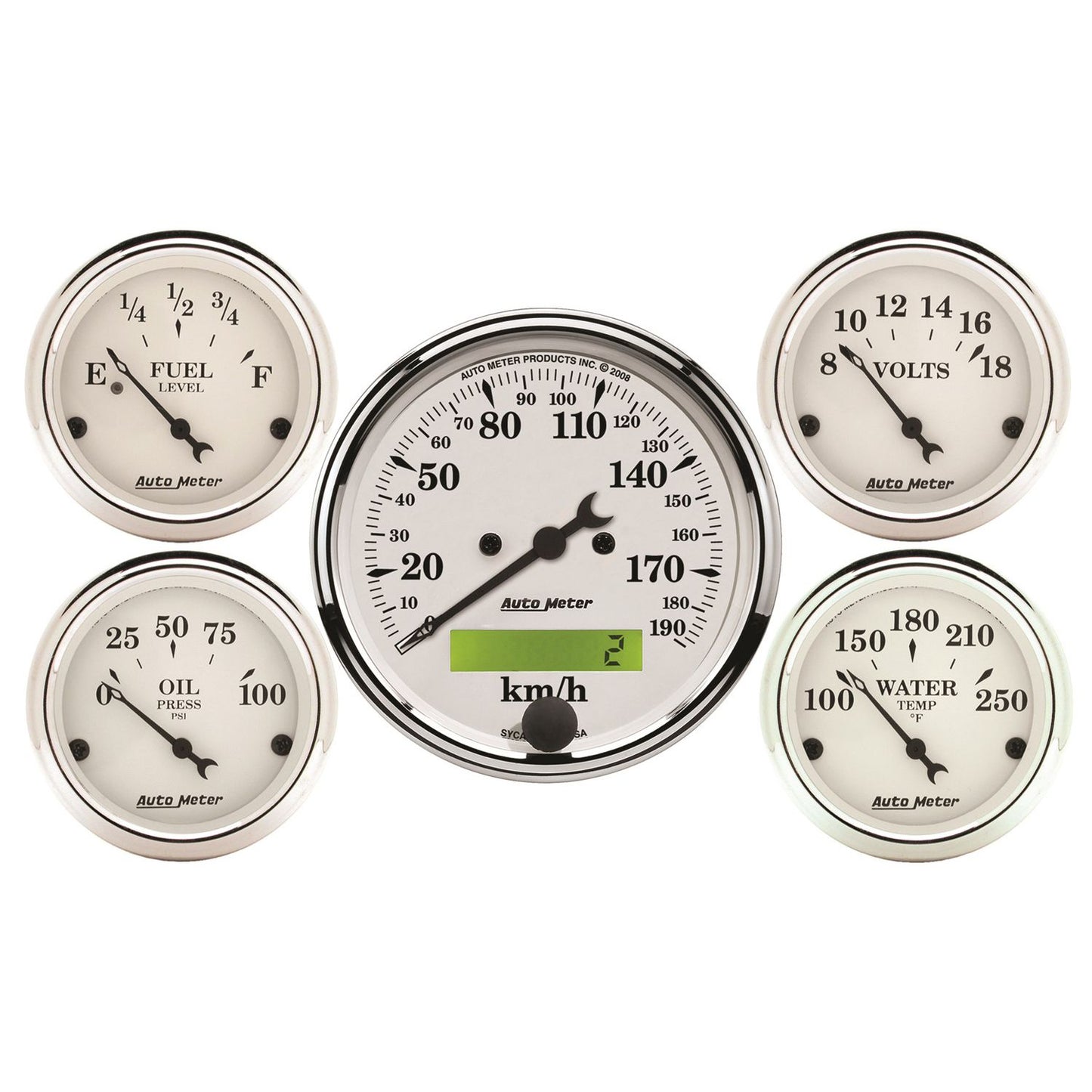 AutoMeter Old Tyme White 5 Piece Kit AU1602-M