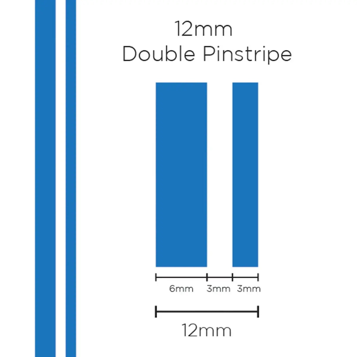 SAAS Pinstripe Double Medium Blue 12mm x 10m
