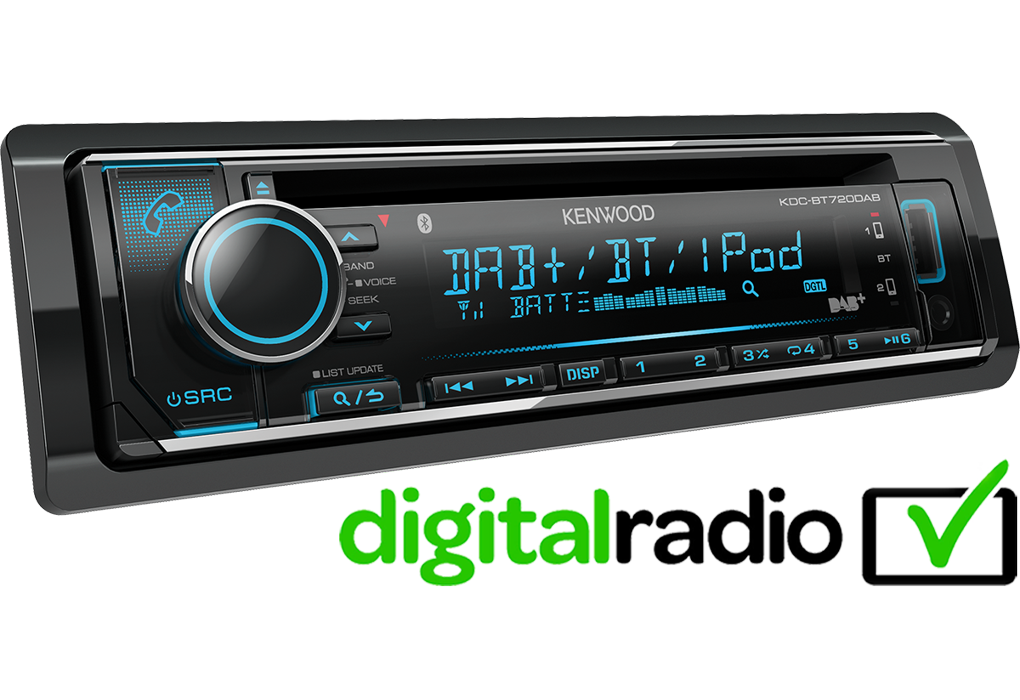 Kenwood KDC-BT720DAB Dual Bluetooth Digital Radio USB CD Tuner KDC-BT720DABSB