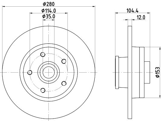 Hella Brake Disc 8DD 355 125-281