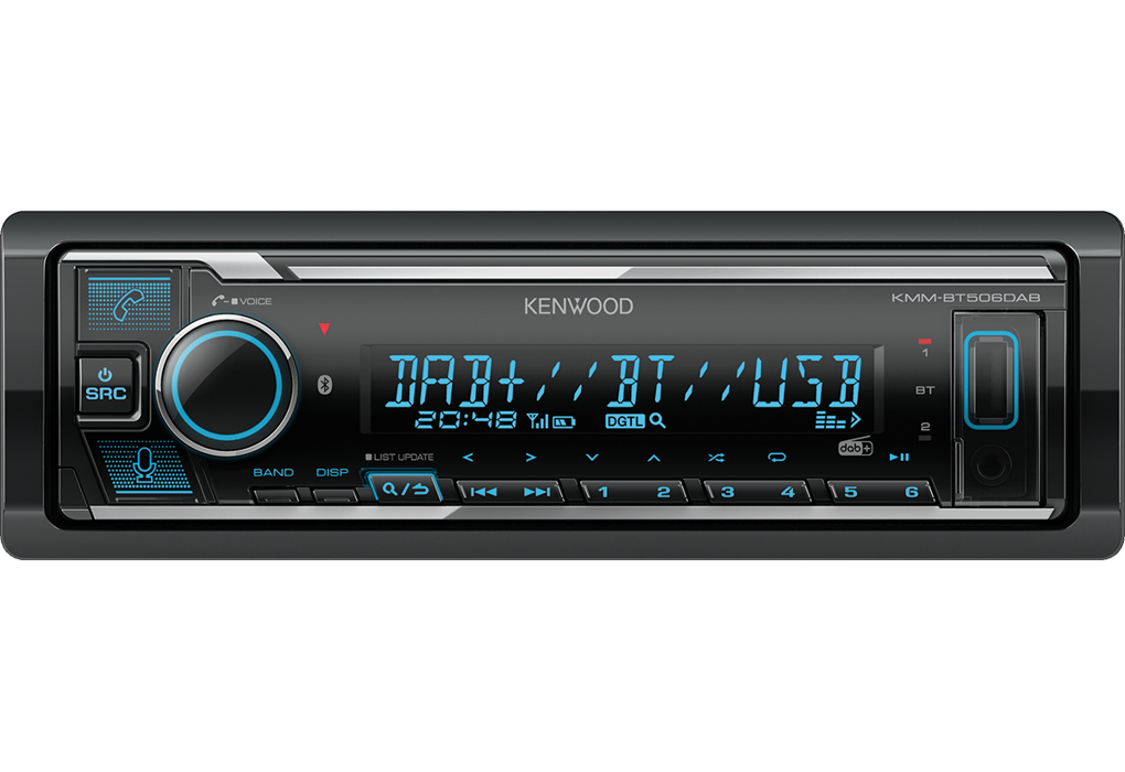 Kenwood 1Din Mechless Usb/Aux Bt 3Pre Dab KMM-BT506DAB