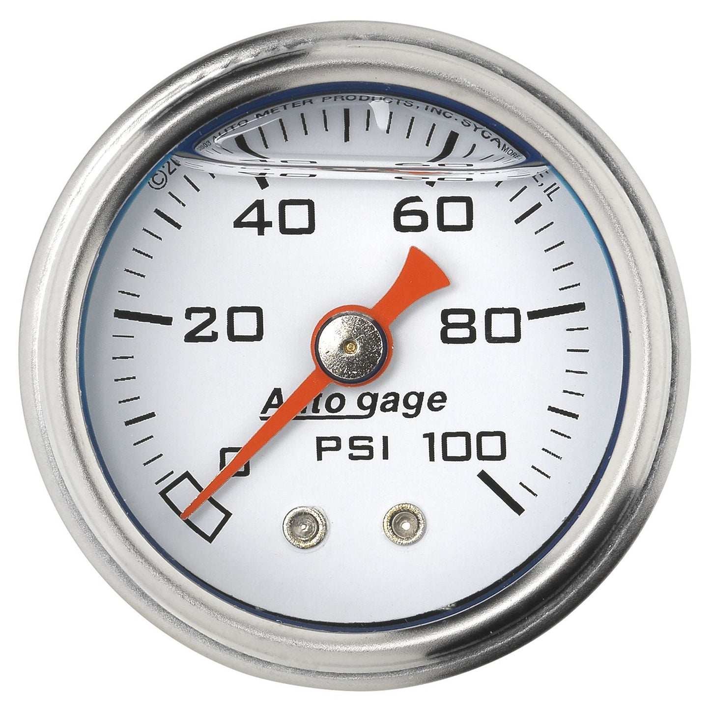 AutoMeter 0-100 PSI 1-1/2 White Fuel AU2177