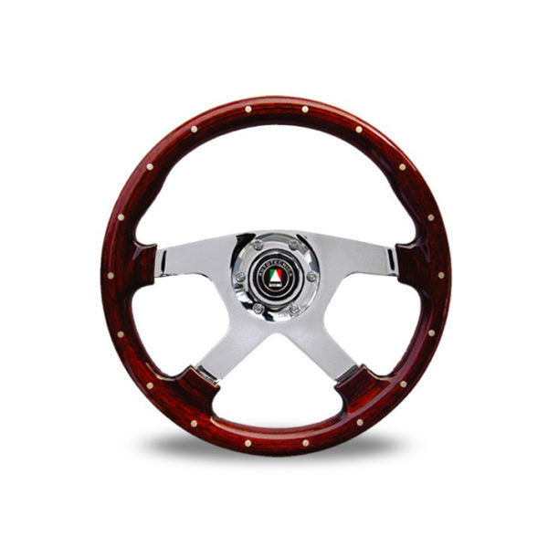 Autotecnica Bullit Woodgrain with Polished Spokes Steering Wheel Large 380mm 22-945