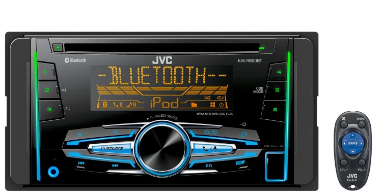 JVC 2-DIN Head Unit CD/ Bluetooth/USB/iPod KW-R920BTSB