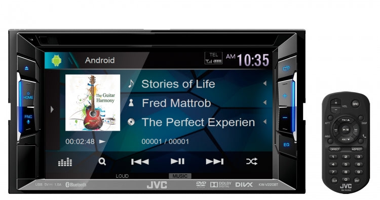 JVC KW-V220BT 6.2in. AV DVD BT USB iPod Receiver KW-V220BTSB