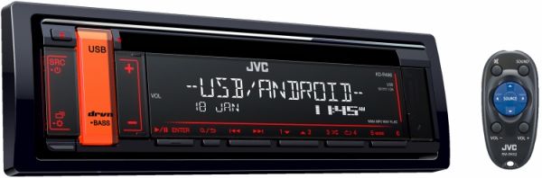 JVC CD Receiver W/Front USB/AUX-In KD-R496