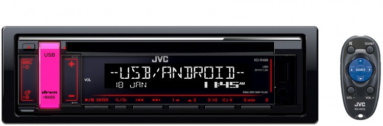 Kenwood Jvc Cd Receiver With Front Usb/Aux Input --Kd-R496Sb KD-R496SB