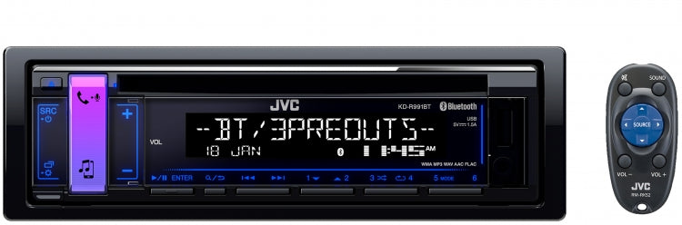 JVC KD-R991BT Bluetooth iPhone USB CD Tuner KD-R991BTSB