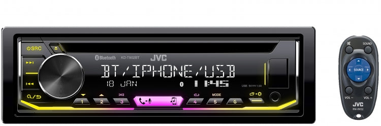 JVC KD-T902BT Dual Bluetooth USB CD Tuner KD-T902BTSB