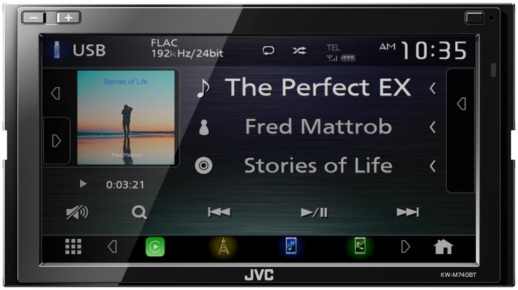 JVC Bluetooth CarPlay Android Auto W/Weblink - KW-M740BTSB