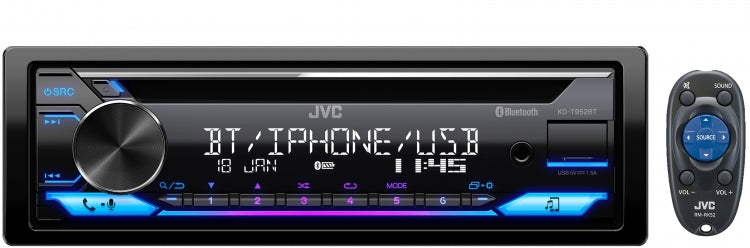 JVC 1-DIN CD Media Receiver/Bluetooth/iPod/USB KD-T952BT