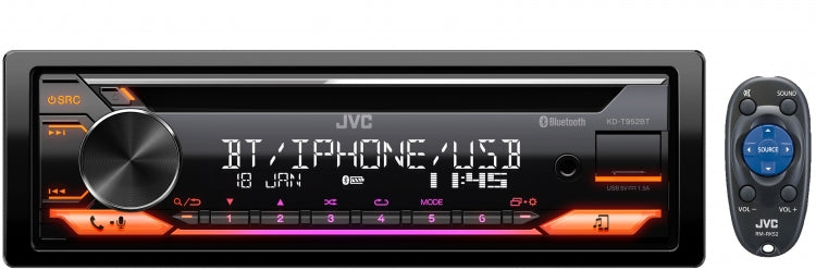 JVC 1-DIN CD Media Receiver/Bluetooth/iPod/USB KD-T952BT