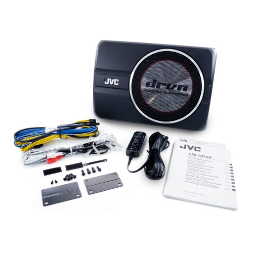 JVC 8in. 250W Compact Powered Underseat Subwoofer CW-DRA8SB