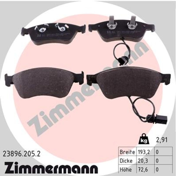 Zimmermann Brake Pad Front Set 23896.205.2