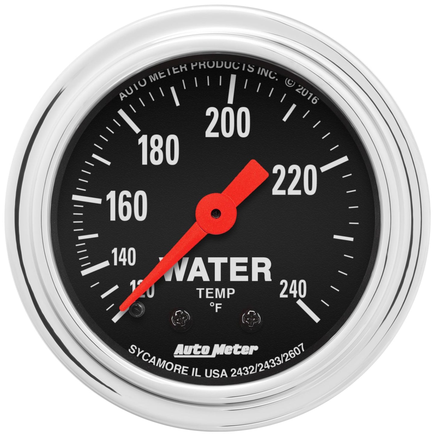 AutoMeter Trad Chrome 2-1/16in Water Temp AU2433