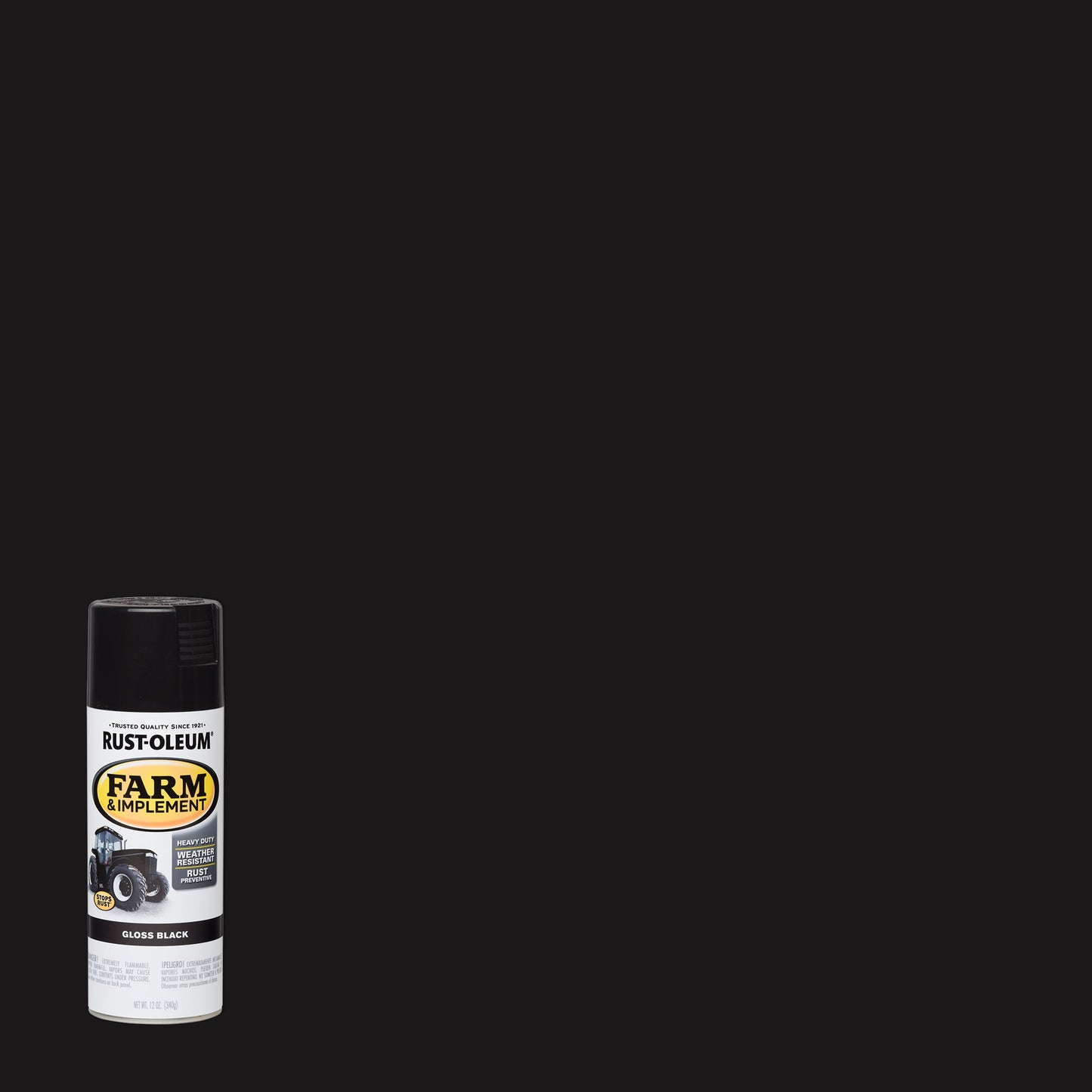 Rust-Oleum Farm & Implement Gloss Black - Spray 340G 280123