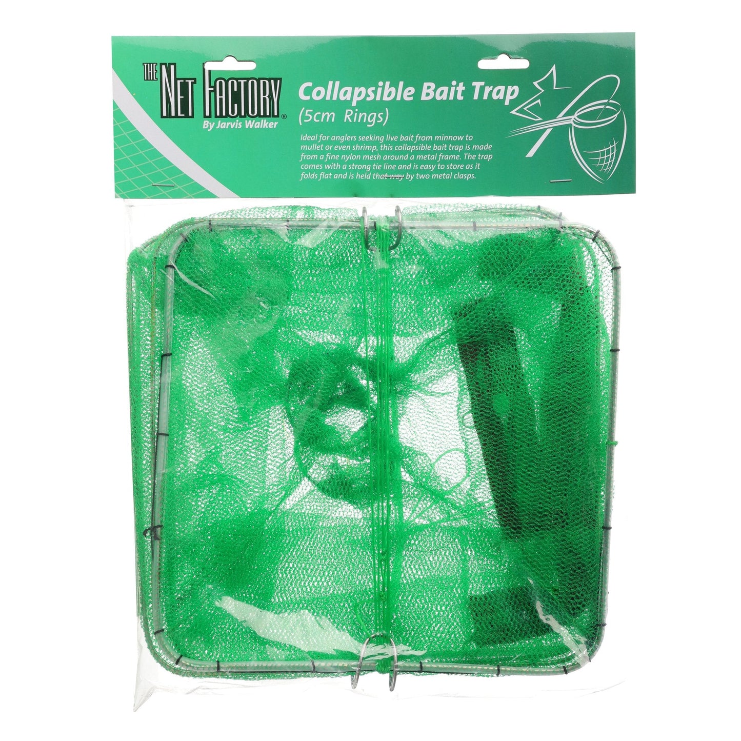 Jarvis Walker Collapsible Bait Trap 5cm 2in. Rings Green 35032