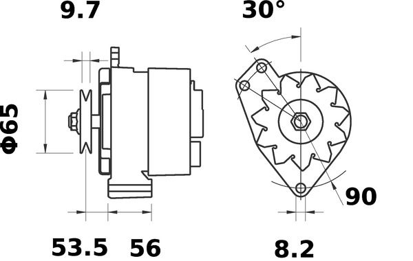 Mahle Alternator 12V 65A MG512