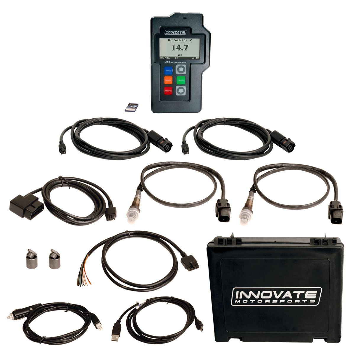 Innovate Motorsport LM-2: Handheld Digital Wideband Air/Fuel Ratio Meter & Datalogger, DUAL (2) O2, Complete Kit 38070