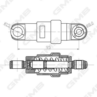 GMB Belt Tensioner V-Ribbed Belt GHAT-194