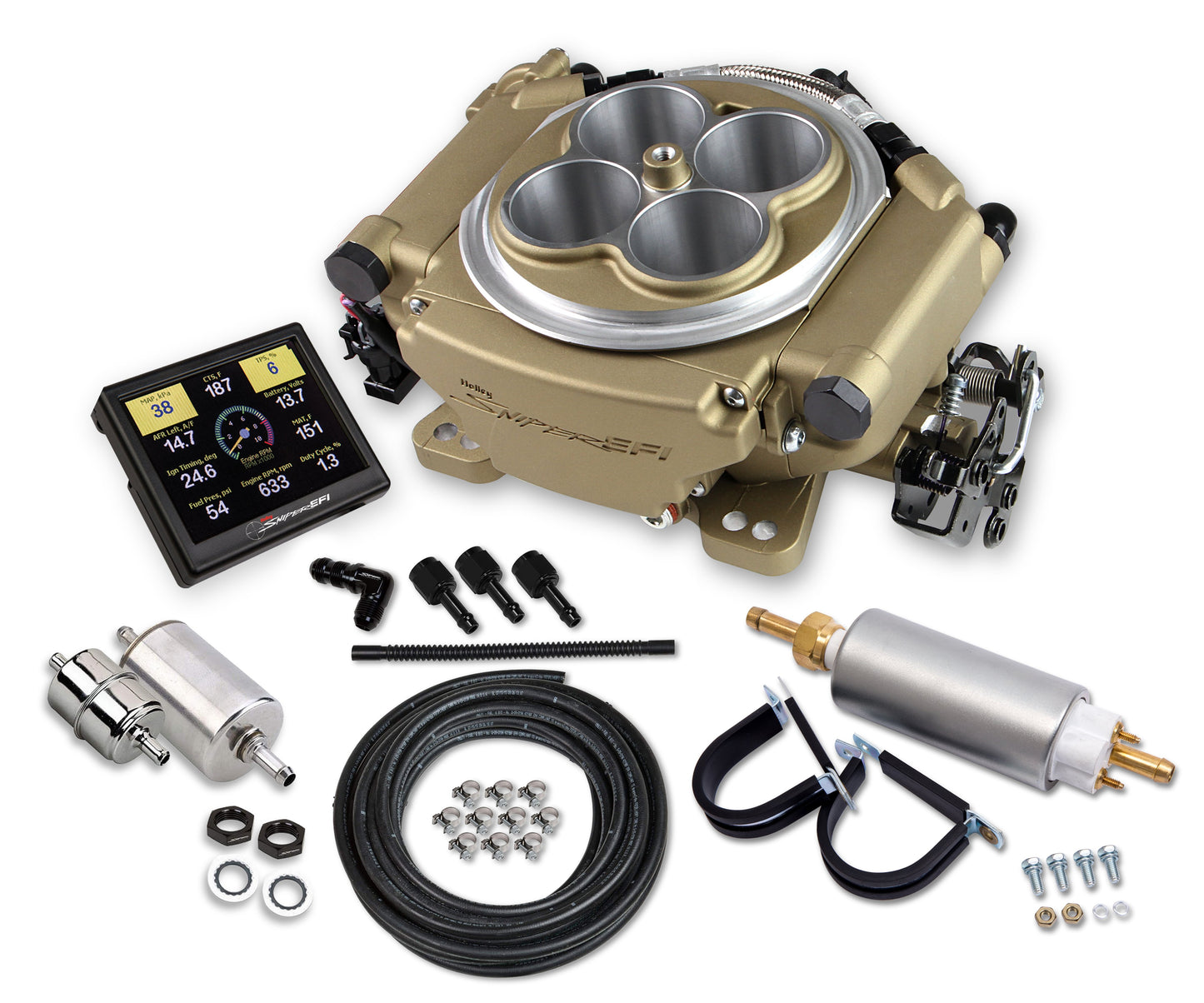 Holley Sniper EFI Self-Tuning Master Kit - Classic Gold 550-516K