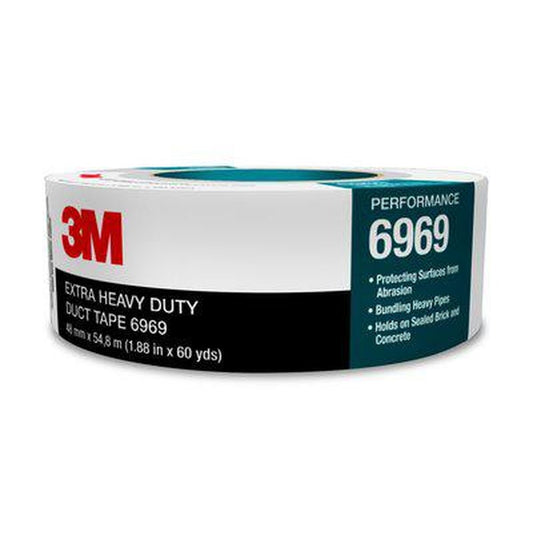 3M Extra HD Duct Tape 6969 Polyethylene Film w/Cloth Scrim Black 50mm x 54.8m 70006250230