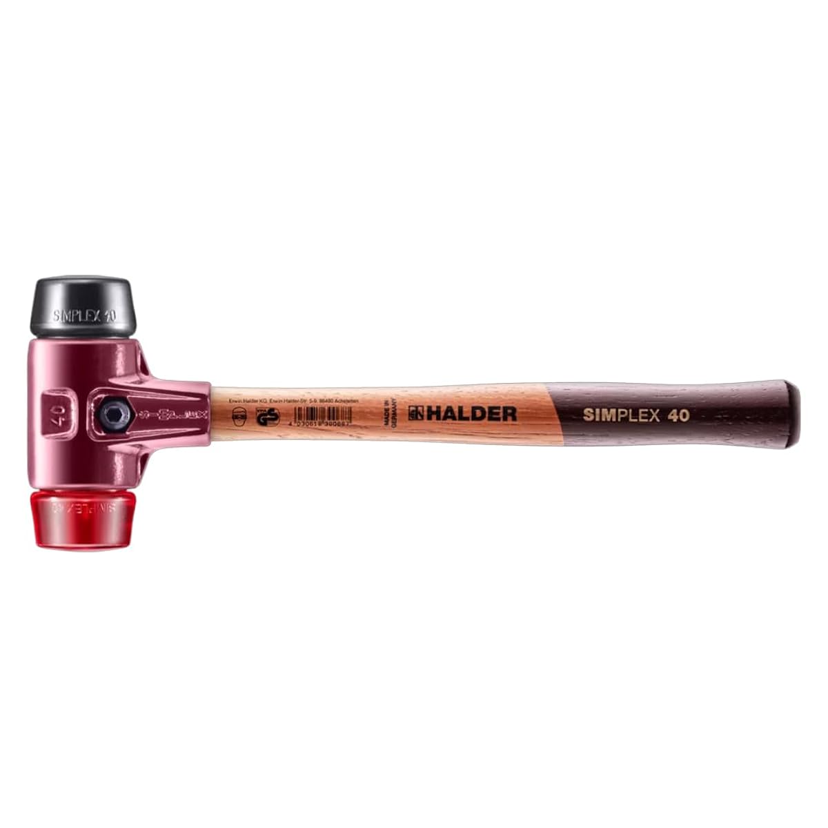 Halder Simplex Soft Face Mallet Cast Steel Housing Wood Handle Rubber Plastic 640G 3026.04