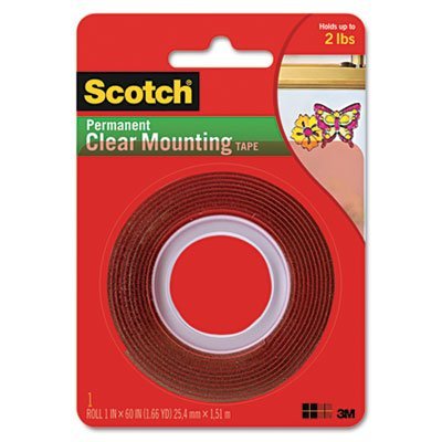 3M Scotch 4010 Clear Mounting Tape Heavy Duty 25.4mmx1.51m 3M4010